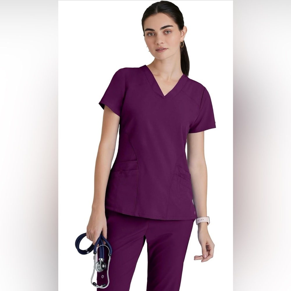 BARCO ONE Women's Pulse Scrub Top and Bottom in Wine